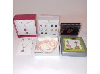 X6pcs Jewelry Sets,cultured Pearls Earrings X5