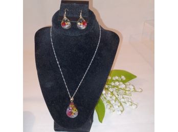 Stauer 925 Sterling Silver Floral Necklace & Earrings Set