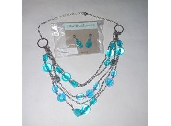 Drapers & Damon's Blue Necklace & Earrings Set