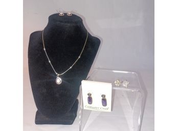 Sterling Necklace & Cold Water Creek Earrings