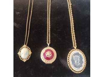Cameo Style Necklaces X3