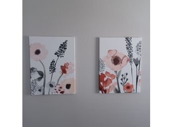 Canvas Floral Prints X2