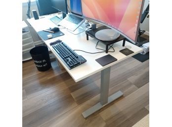 Electric Powered Desk Raises To Standing Height Of 46in Tall