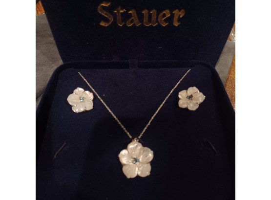 Stauer Sterling Necklace And Earring Set