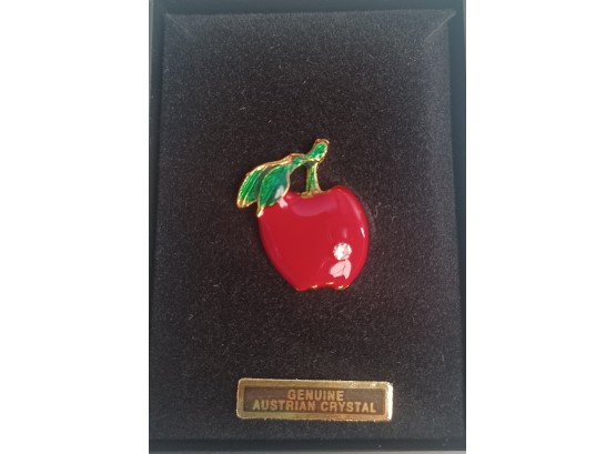 Genuine Australian Crystal Apple Pin
