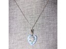 Venetian Glass Heart Sterling Silver 925 Necklace