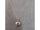 Sterling Silver Heart Floral Necklace
