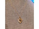 10k Heart Mystic Fire/Dia Necklace