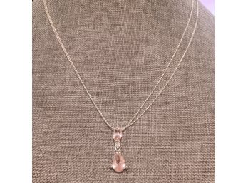 Pink And Silvertone Necklace