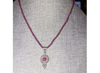 925 Silver Pendant And Beaded Necklace