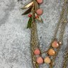 076 Lot Of 4 Pink Green And Gold Leaf Coldwater Creek Necklaces And Earrings