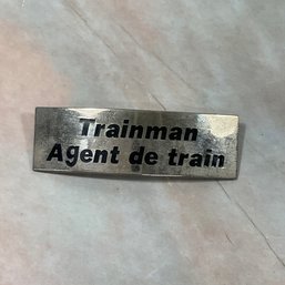 172 Vintage 'Trainman Agent De Train' Conductor Hat Badge
