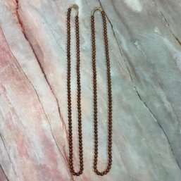 168 Lot Of Two Hand-Made Copper Beaded Necklaces