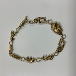 001 10k Gold Noah's Ark Story Charm Bracelet 2 Grams