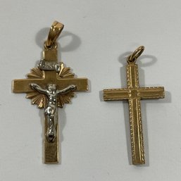 015 Vintage 10k Gold & 12k GF Cross Pendants/Charms