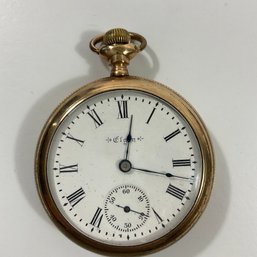 023 Vintage Elgin Gold Tone Fahys Montauk Pocket Watch, AS IS