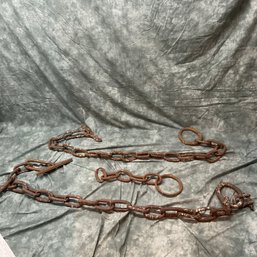 010 Lot Of Three Antique Ship/Boat Chains With Toggle Closure