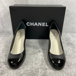 114 Vintage Chanel Black Leather Pumps NEW With Original Box Size 36.5