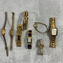 053 Lot Of 8 Dainty Gold Women's Watches