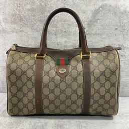 126 Vintage Gucci Medium Sized Duffle Style Travel Bag, AS IS, Made In Italy