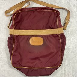 137 Vintage Pierre Cardin Maroon Duffle Style Travel Bag