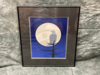 082 1985 Roy H. Vicks. 'Eagle Moon' Signed Framed Print