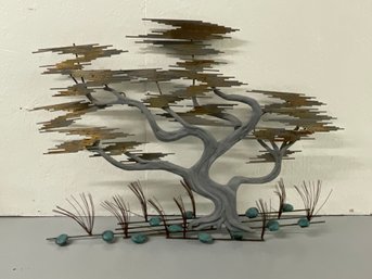 084 Mid Century Bonze Rod Tree Art Sculpture