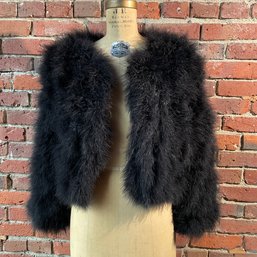 140 Vintage After Five Black Fur Short Bolero Style Womens Jacket