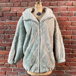 145 Vintage Neiman Marcus Light Blue/Gray Fur Hooded Coat