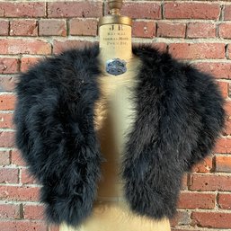 146 Vintage Madcaps New York/Paris Black Fur Shawl