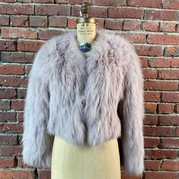 148 Vintage Adrienne Landau Lavender/Light Pink Genuine Fur Bolero Coat