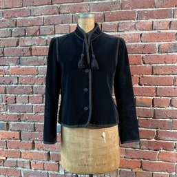 161 Vintage Saks On Fifth Avenue Black Velvet Womens Coat Jacket