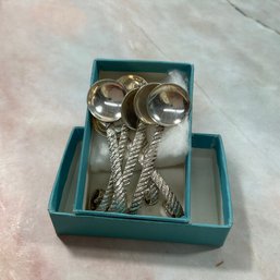 033 Lot Of Six Sterling Silver Salt Spoons