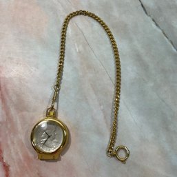 020 Gold Stainless Steel American Coin Pocket Watch Charm