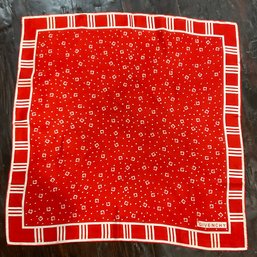 176 Vintage Givenchy Red And White Silk Scarf