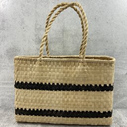 194 Vintage Wicker Weaved Picnic Style Bag