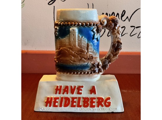 Vintage ' Have A Heidelberg' Beer Plaster Plaque Sign / Columbia Breweries