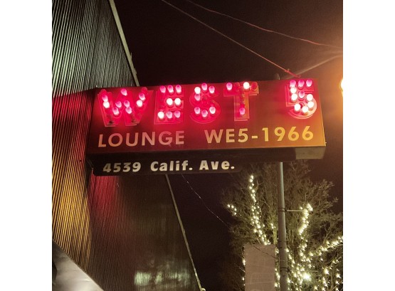 Vintage West 5  Lounge WES-1966 Marquee  Bulb Sign