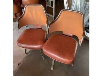 Vintage Pair 60s Burnt Orange Gasser Swivel Chairs From Former Vanns  Bros Restaurant (West Seattle) (2)