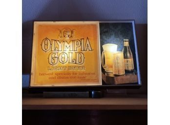 Vintage' Olympia Gold Light Beer' Lighted Sign Brewed For Lightness