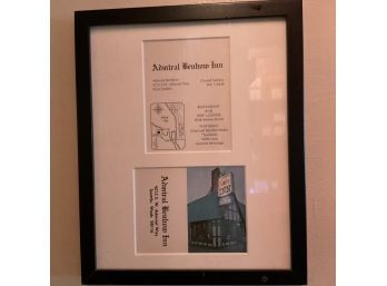 Vintage West Seattles Admiral Historic Benbow Inn Framed Calling Card