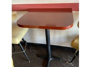 Vintage 60s Formica Cherry Brown  Booth Table  BAR HEIGHT From Former Vanns Bros Restaurant West Seattle