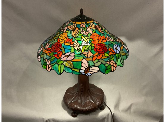 (K10) Ornate Stained Glass Style Decorative Table Lamp