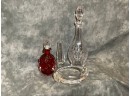 (MC98) Lot Of 4 Glass Items Steuben, Decanters And Vase