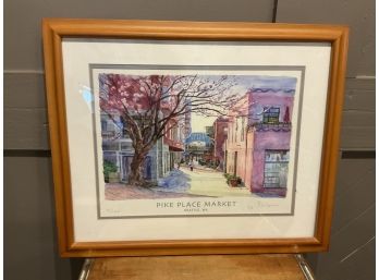 Signed 'Pike Place Market' Post Alley Framed Print