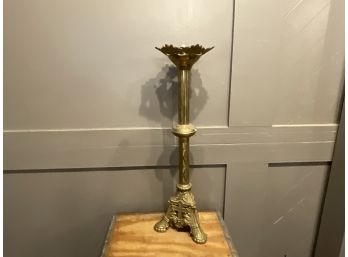 Vintage Large Brass Religious Altar Candle Stick From Local Church 25' Tall