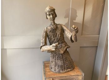 Vintage Woman  Sculpture Made From Cork Unusual