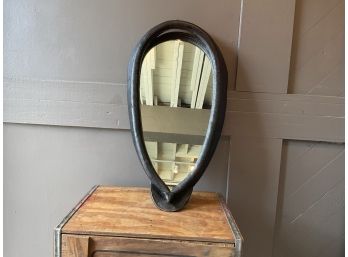 Vintage Leather Horse Yoke Mirror 26 X 16'