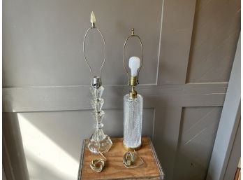Set Of Two Crystal Lamps 1960s Waterford Lamp And Crystal X2