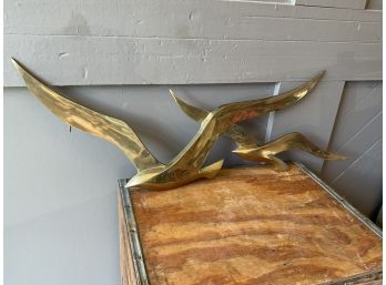 Vintage Brass Seagull Hanging Wall Decor